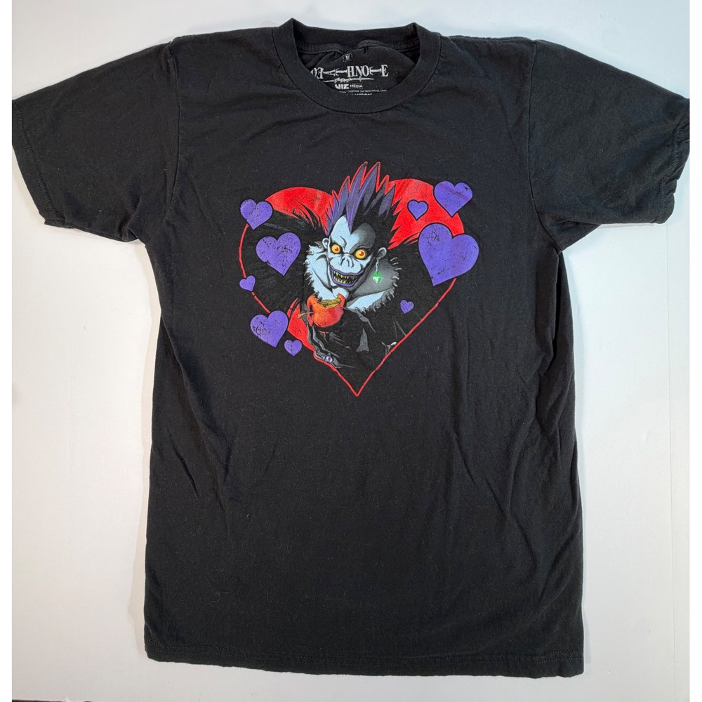 Death Note Ryuk Shinigami Heart Apple Graphic T-Shirt Black‎ Mens Medium Vi